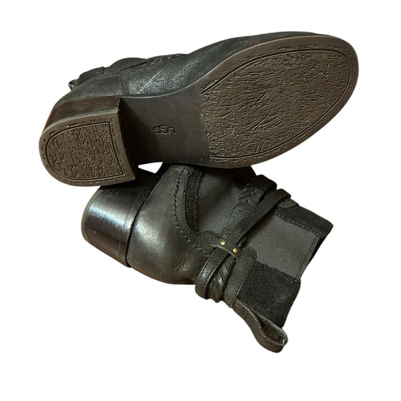 UGG AUSTRALIA KREWE MOTORCYCLE LEATHER ANKLE BOOTS Size 8 - Picture 14 of 14